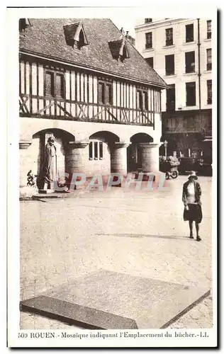 Cartes postales Rouen Mosaique indiquant l&#39Emplacement du bucher Jeanne d&#39arc