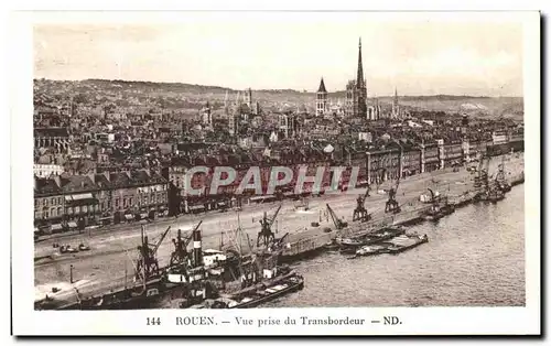 Cartes postales Rouen Vue Prise du Transbordeur Bateaux