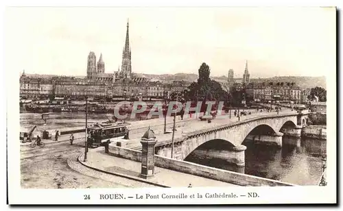 Cartes postales Rouen Le Pont Corneille et la Cathedrale