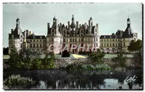 Ansichtskarte AK Chateau De Chambord Facade Et Jardins Sur Le Cosson