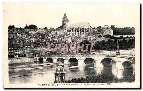 Cartes postales Blois La Vue Generale Et Le Pont Sur La Loire