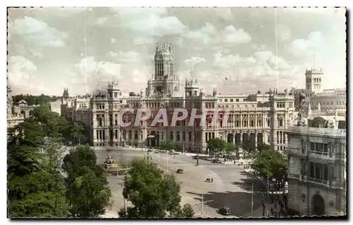 Cartes postales Madrid Plaza De La Cibeles y Palacio De Comunicaciones