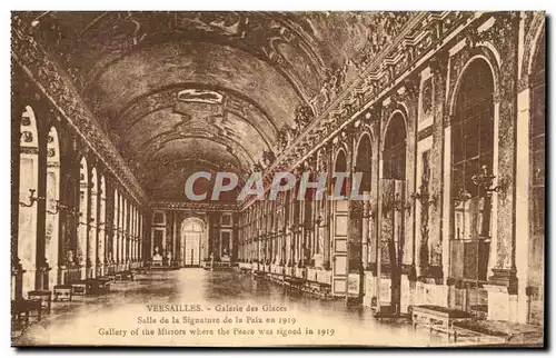 Cartes postales Versailles Galerie des Glaces Salle de la Signature de la Paix en 1919