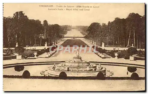 Cartes postales Versailles Bassin de Latone Allee royale et canal