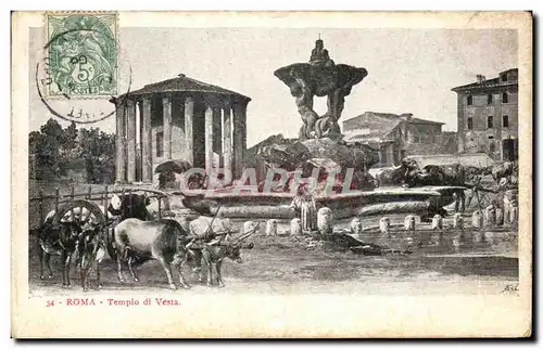 Cartes postales Roma Tempio di Vesta Attekage de boeufs