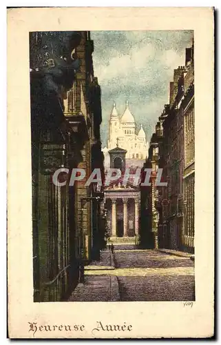 Cartes postales Heureuse Annee Paris Sacre Coeur montmartre