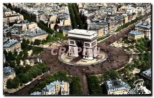 Cartes postales Avion Sur Paris La place et l&#39arc de triomphe de l&#39Etoile A droite l&#39avenue des Champs