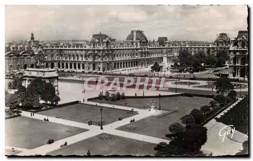 Ansichtskarte AK Paris Et Ses Merveilles Perspective Sur La Place Et Le Palais Du Louvre