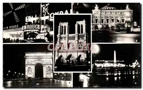 Ansichtskarte AK Paris Le Moulin Rouge Notre Dame I&#39Arc de Triomphe Place de la Concorde