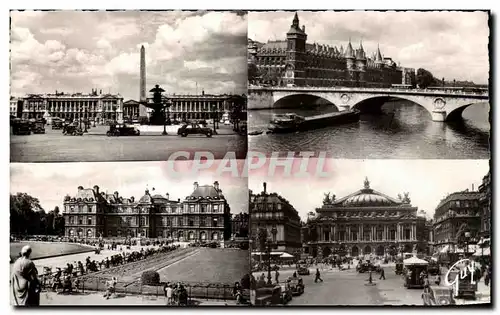 Cartes postales Paris Et Ses Merveilles La place de la Concorde la Conciergerle le patais du Luxembourg et la pl