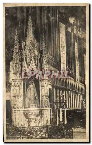 Cartes postales La Delivrande Interieur de la basilique La Vierge noire A l&#39Autel j&#39ai Prie Pour Vous