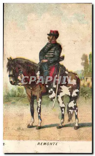 Chromo Cavalerie de Remonte Cheval Militaria