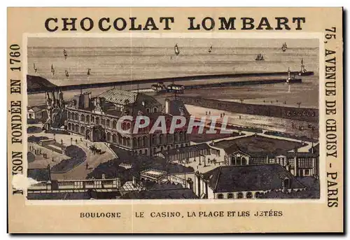 Chromo chocolat lombart Boulogne Le casino la plage et les jetees