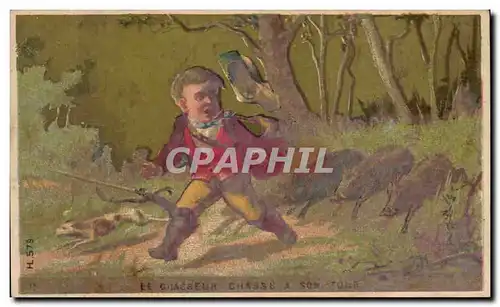 Chromo Pontvert La Rochelle Maison du Petit Saint Thomas Le chasseur Sangliers