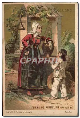 Chromo Rolland Place Duperre et Cours des Dames La Rochelle Femme de Plumeliau