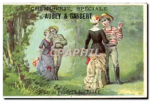 Chromo Chemiserie Aubey et Gasbert Rue du Palais La Rochelle Cigarette