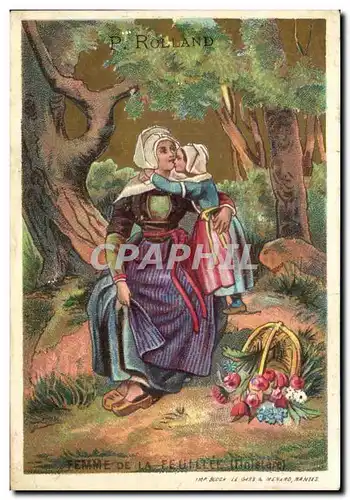 Chromo Rolland La Rochelle Femme de la Feuille Finistere