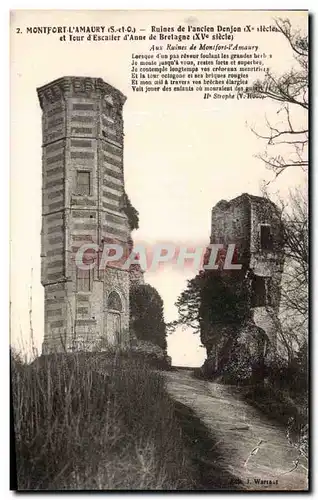 Ansichtskarte AK Montford L&#39Amaury Ruines de l&#39ancien Donjon