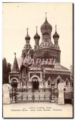 Ansichtskarte AK Cote D&#39Azur Nice Cathedrale Russe Russie