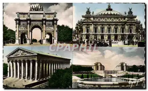 Ansichtskarte AK Paris Et Ses Merveilles Arc de triomphe du Carrousel Theatre de l&#39opera Eglise de la Madelein