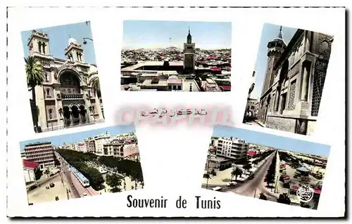 Cartes postales Souvenir de Tunis Le Cathedrale Vue Generale Mosquee Tunisie