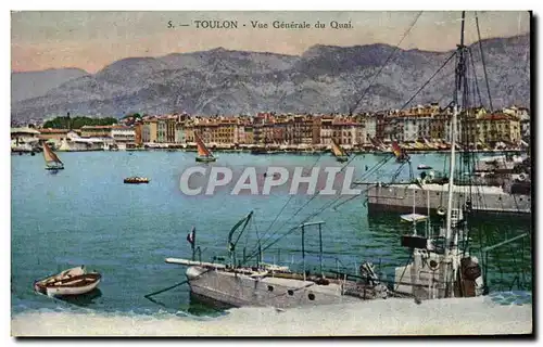 Cartes postales Toulon Vue Generale du Quai Bateau