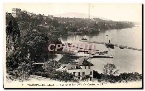 Ansichtskarte AK Thonon Les Bains Vue sur le Port prise des Concise