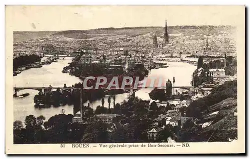 Ansichtskarte AK Rouen Vue Generale prise de Bon Secours