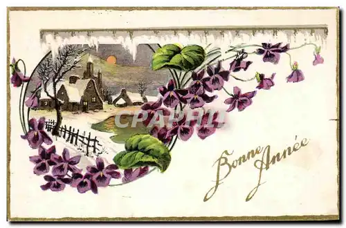 Cartes postales Bonne Annee Fleurs