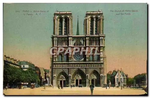 Cartes postales Paris Notre Dame et le Parvis