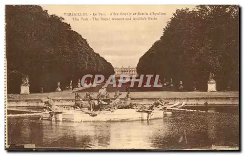 Ansichtskarte AK Versailles Le Parc Allee Royale et Bassin d&#39Apollon