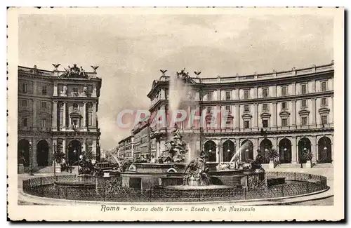 Cartes postales Roma Piazza delle terme L&#39Sedra e Via Nazionale