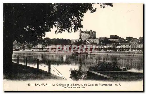 Cartes postales Saumar Le Chateau et la Loire vu du Quai du Marronnier