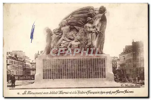 Ansichtskarte AK le monument des soldats Havrais et a la victoire Francaise