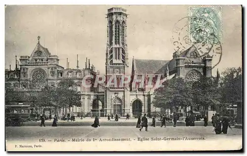 Cartes postales Paris Mairie du 1er Arrondissement Eglise Saint Germain