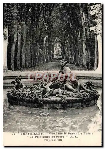 Cartes postales Versailles Vue dans Le Parc Le Bassin Le Printemps de Flore Fontain of Flore