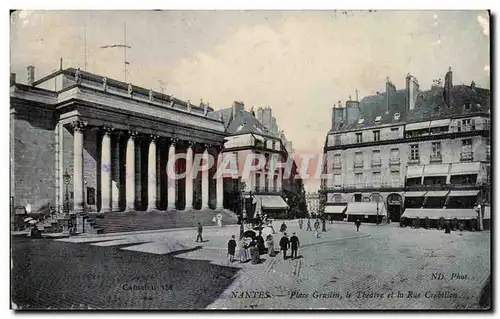 Ansichtskarte AK Nantes Place Gradin Le Theatre Et La Rue Crebillon