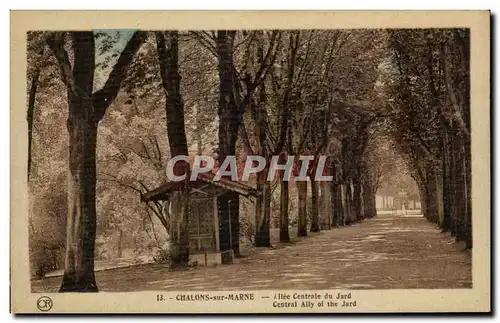 Ansichtskarte AK Chalons Sur Marne Allee Centrale du Jard