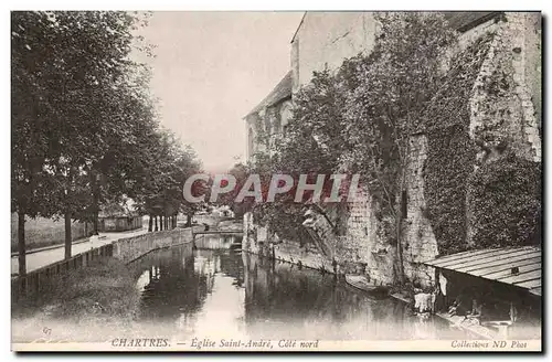 Cartes postales Chartres Eglise Saint Andre Cote Nord Lavoir Lavandiere