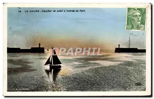 Cartes postales Le Havre Coucher de Soleil a L&#39Entree du port