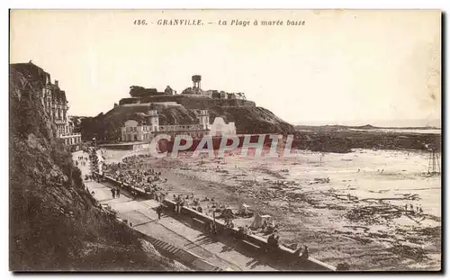 Cartes postales Granville La plage A Maree Basse