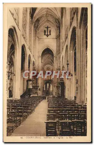 Cartes postales Gisors Interieur de l'eglise La nef