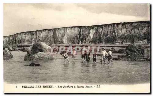 Cartes postales Veules Les Roses Les Rochers a Maree Basse Enfants