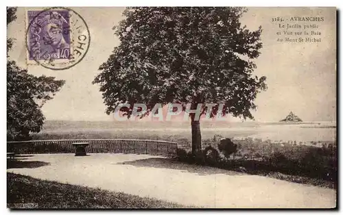 Cartes postales Avranches Le Jardin Public et Vue Sur La Baie du Mont St Michel