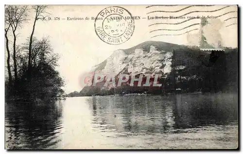 Cartes postales Environs De Rouen Saint Adrien Les Rochers Blanchers vus de la Seine