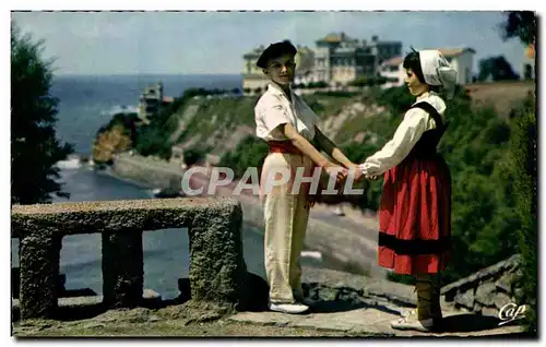 Ansichtskarte AK Au Pays Basque Folklore Costume Biarritz