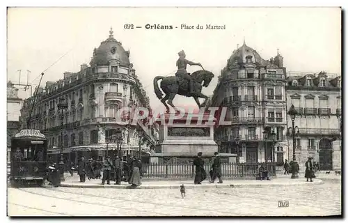 Cartes postales Orleans Place du Martroi Tramway Jeanne d&#39Arc