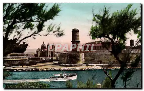 Cartes postales moderne Marseille Les Quais et la Cathedrale vus du Jardin du Pharo