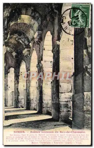 Cartes postales Nimes Arenes Arceaux du rez de chaussee