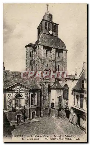 Cartes postales Abbeville L&#39Hotel Ville Le Beffroi